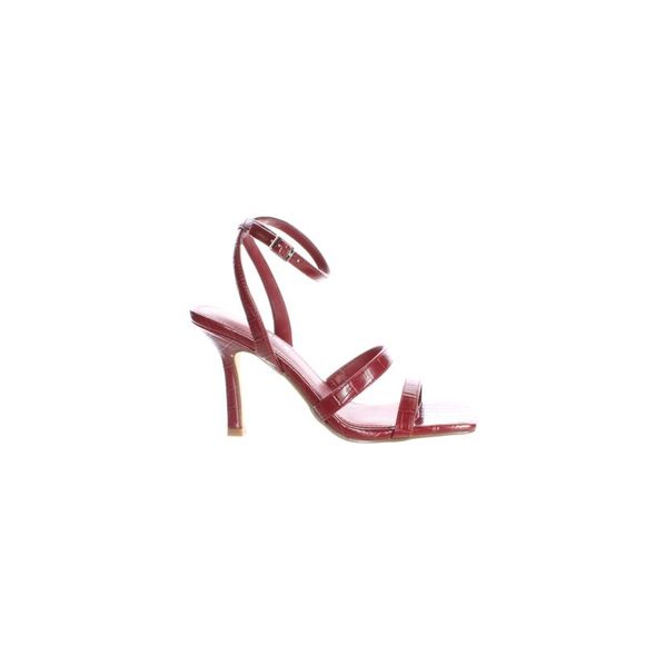 Marc Fisher Womens Deric2 Red Ankle Strap Heels Size 6 Medium (B, M) - Picture 1 of 4